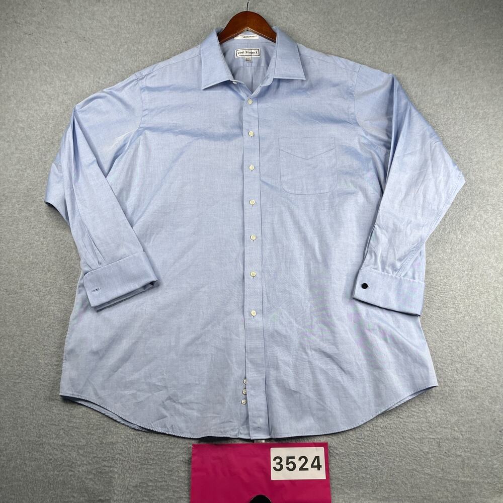 Paul Fredrick French Cuff Shirt Button Up Long Sleeve Mens 19 Blue